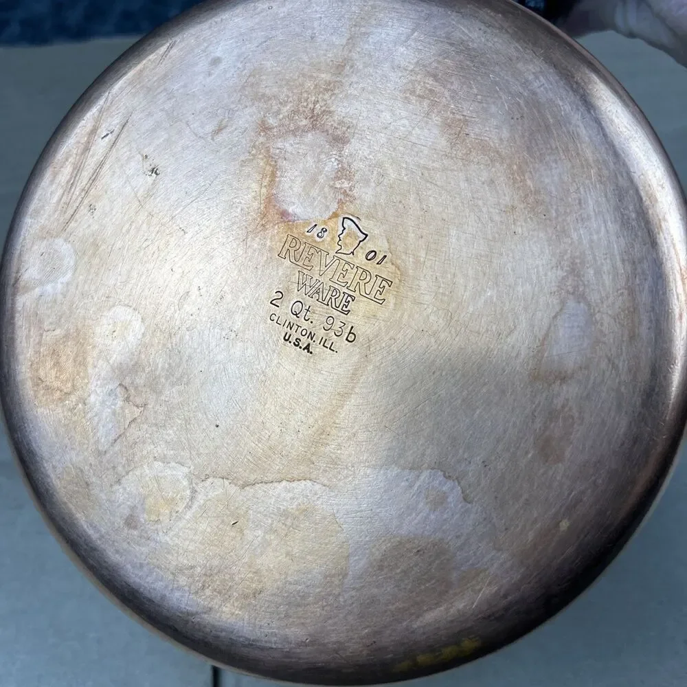 REVERE WARE 2QT. Sauce Pan Copper Bottom With Lid Vintage  Clinton, IL 1801